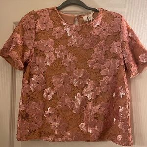 Floral sequin shirt